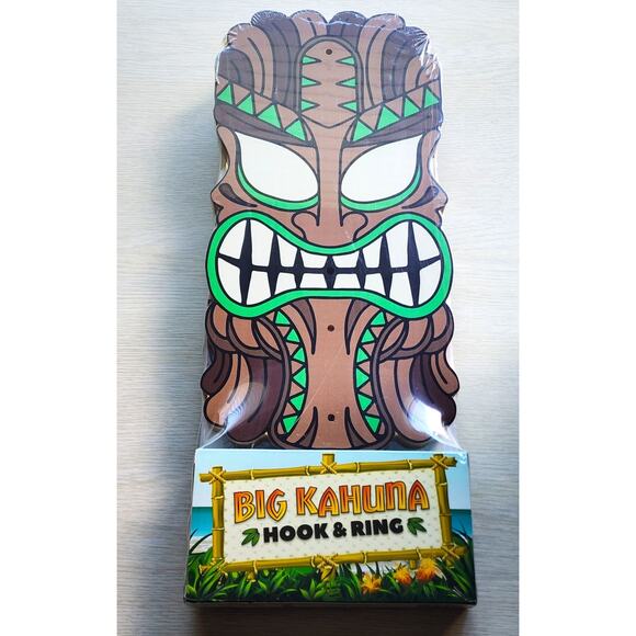 BIG KAHUNA HOOK & RING GAME-Tiki Theme Party Game-Wood Board-Sealed Packaging - Picture 6 of 6